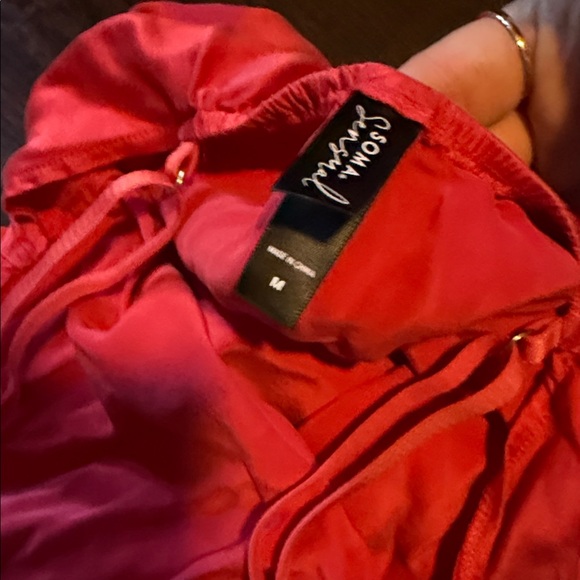 Soma Red SILK Pajama Set - Picture 5 of 5